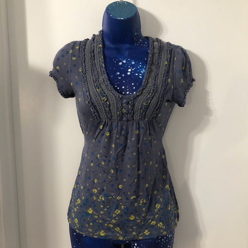 Price FIRM Y2K / vintage “Rocha John Rocha”  floral prairie blouse